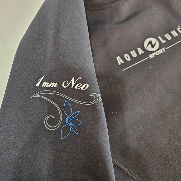 Aqua Lung Sport Neoprene Womens Rash Guard Top Small Black Wetsuit Diving - Picture 4 of 9